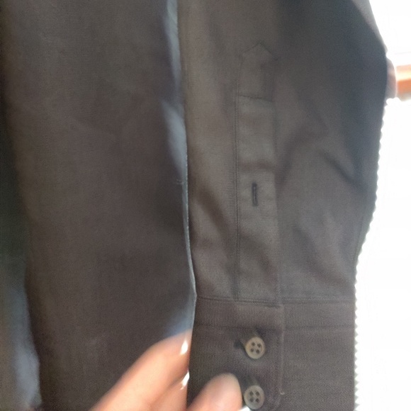 Banana Republic Non-Iron Tailored Slim Fit Medium Dress Shirt Gray - Picture 5 of 6